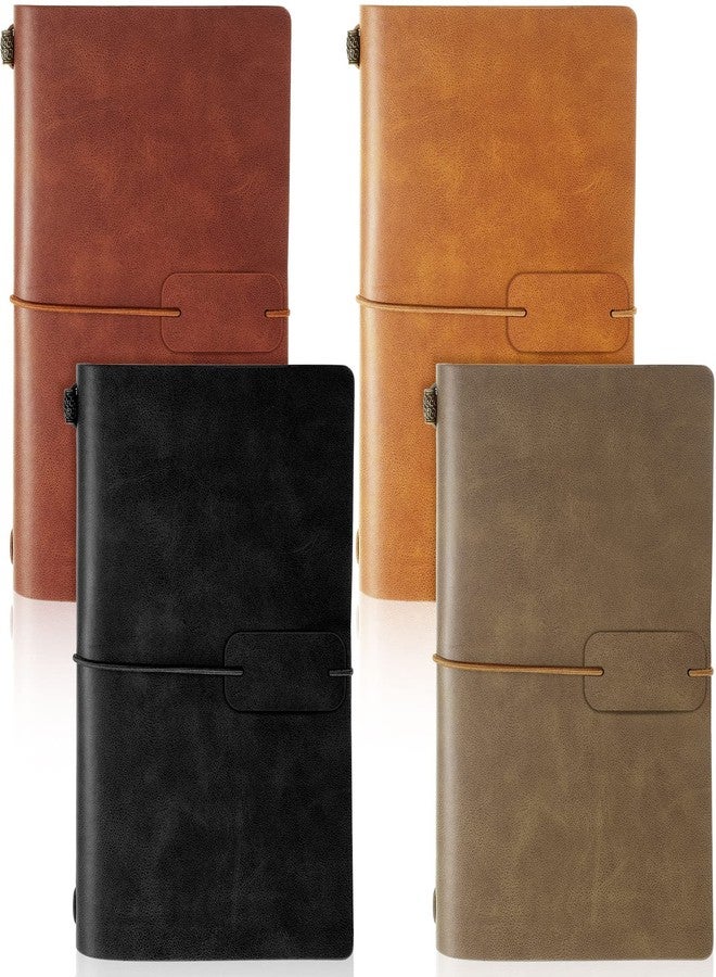 Epakh 4 Packs Leather Journal Notebook Refillable Travel Notebook 4.72 x 7.87 Inch Vintage Travel Journal Pocket Notebook for Men Women, 80 Sheets/ 160 Pages - Image 1