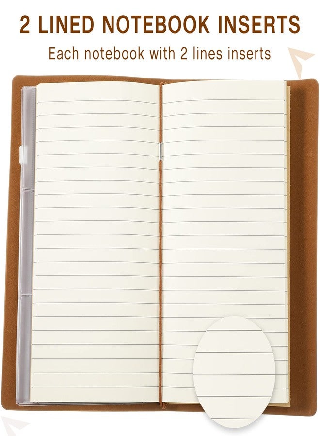 Epakh 4 Packs Leather Journal Notebook Refillable Travel Notebook 4.72 x 7.87 Inch Vintage Travel Journal Pocket Notebook for Men Women, 80 Sheets/ 160 Pages - Image 4