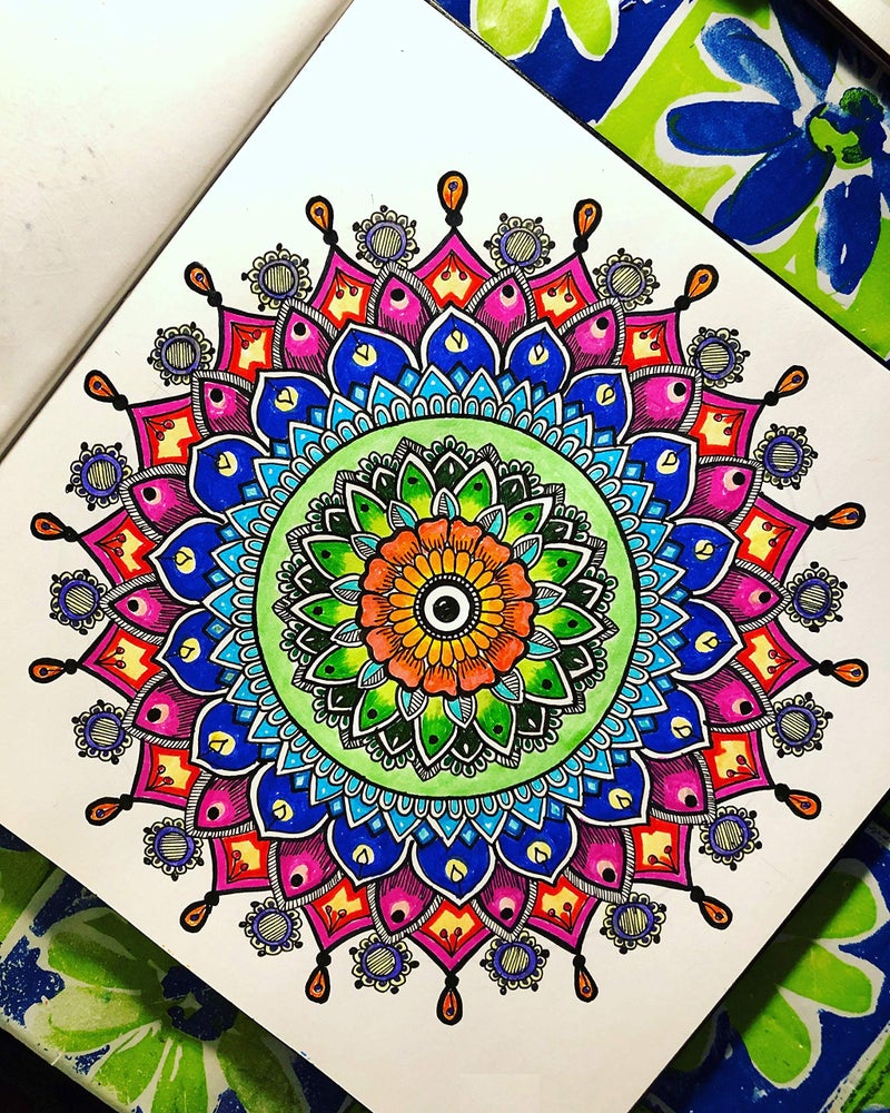 Definite Art Mandala Coloring Book with 90 Pages and Color Filling Gel Pens 1.00 MM Nib (48 Colorful Pens) for Relaxing Mind Rejuvenating Concentration Activity Practice, Multicolor - Image 5