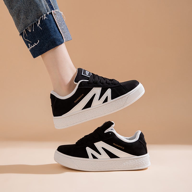 Plus Size Fashion Shoes Independent Station Solid Color Lace-Up Shoes Fashion Lovers Small White Shoes - Image 1