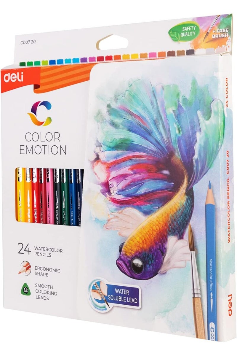 Deli EC00720 Color Emotion Watercolor Pencils 24-Pieces - Image 3