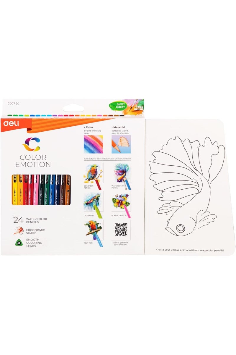 Deli EC00720 Color Emotion Watercolor Pencils 24-Pieces - Image 4