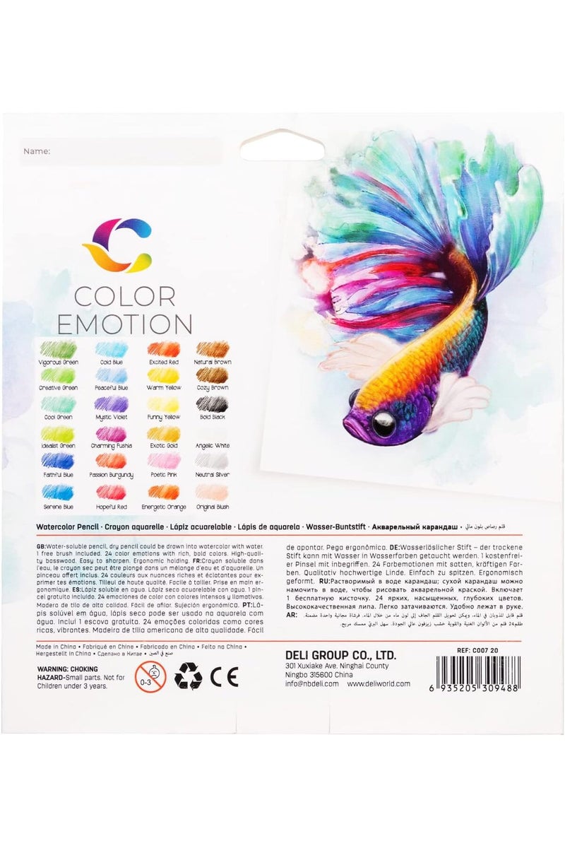 Deli EC00720 Color Emotion Watercolor Pencils 24-Pieces - Image 5