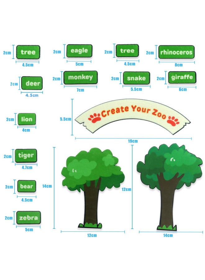 Generic - Storytelling Felt Pieces Create Your Own Zoo Forest Animal Felt Pieces Early Education Enlightenment Understanding Teaching Aids-Color:Basket Edge-Specifications:19*20cm - Image 1