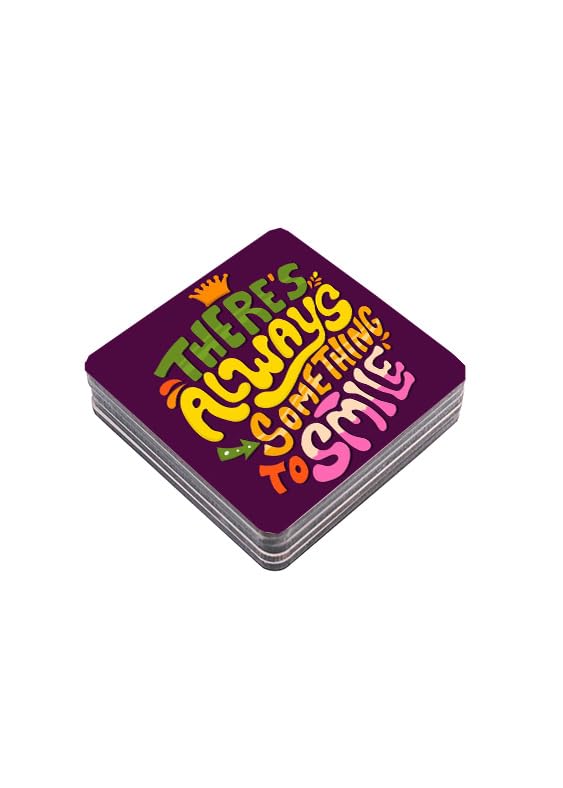 TAJNAN Motivational Quote Coasters Set of 6 Square Drink Coasters Inspirational Text Design Table Protection for Home and Office - Image 2