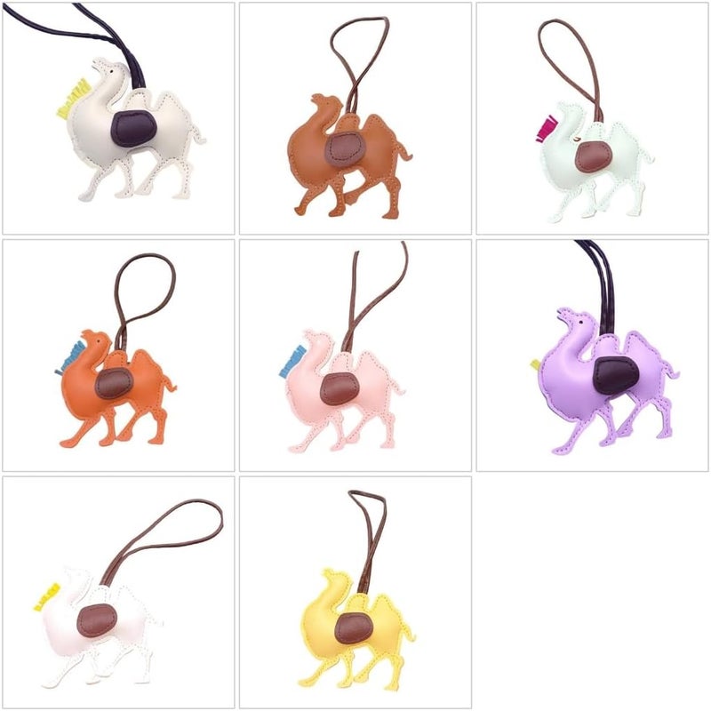 Desert Animal Charm Silk Road Themed Keychain PU Leather Car Accessory Lightweight Decoration for Travel Lovers - Image 3