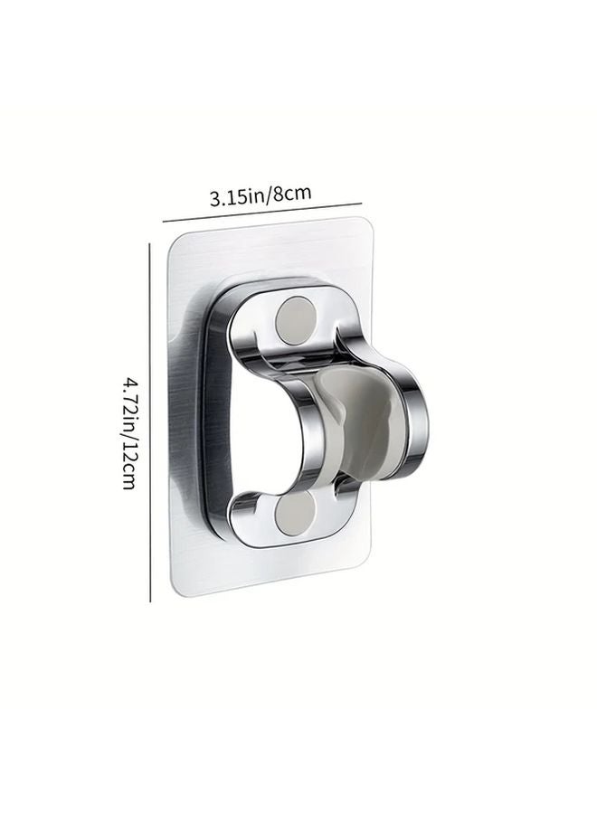 Silvery No Drill Wall Mount Shower Holder Adjustable Handheld Showerhead Bracket - Image 4