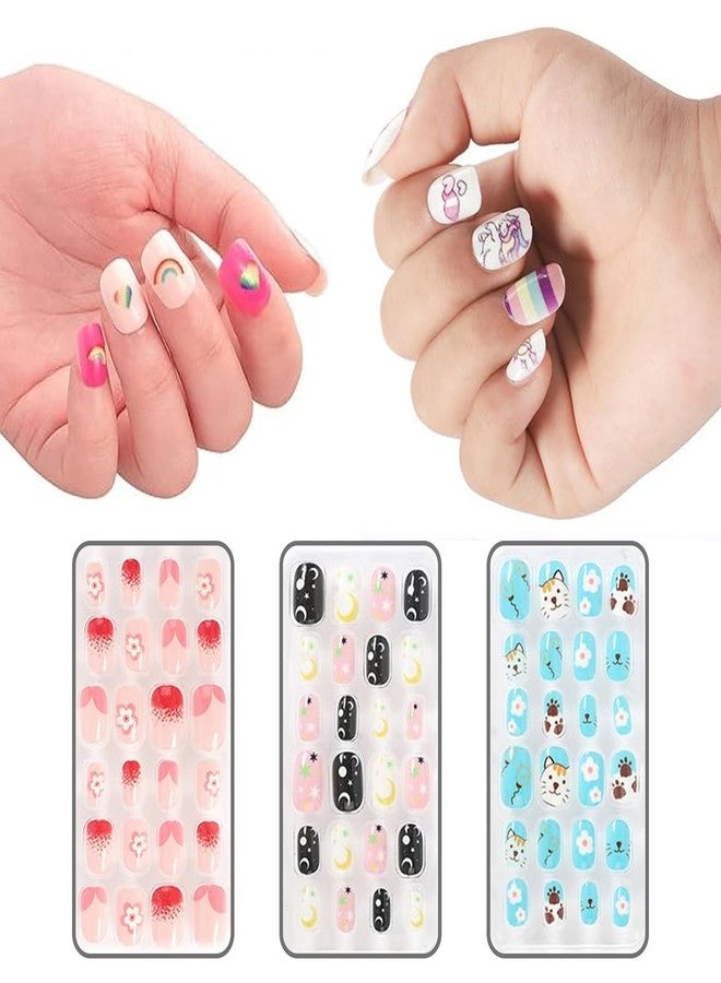 MILAPARK CRAFTS أظافر أكريليك ملابارك كرافتس القابلة للتطبيق للفتيات - 72 قطعة أظافر مزيفة قابلة لإعادة الاستخدام مع غراء، مقاومة للماء ومظهر طبيعي، سهلة التطبيق، تدوم طويلاً للاستخدام في الحفلات، الزفاف، والاستخدام اليومي - مجموعة متعددة الألوان - Image 1