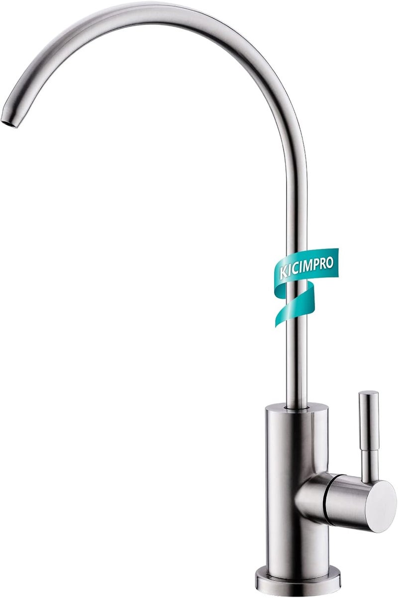 kicimpro Water Filter Faucet, Drinking Water Faucet Fits Most Reverse Osmosis and Water Filtration System for Kitchen Bar Sink Faucet in Non-Air Gap SUS304 Stainless Modern Brushed Nickel Lead-Free - Image 1