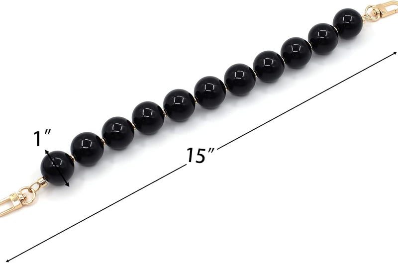 AUMEY Handbag Chain Straps Acrylic Purse Chain Strap Fashionable Replacement Purse Clutches Handles for Purse Handbags DIY Crafts, 15 inch of Each (YZL02-Black) - Image 3