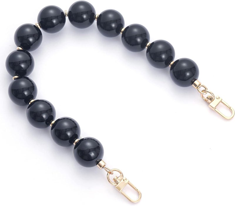 AUMEY Handbag Chain Straps Acrylic Purse Chain Strap Fashionable Replacement Purse Clutches Handles for Purse Handbags DIY Crafts, 15 inch of Each (YZL02-Black) - Image 1