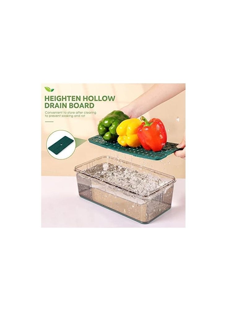 Stackable Refrigerator Organizer Fresh Keeper Container with timer lid For Kitchen Produce Fruit Vegetables storage