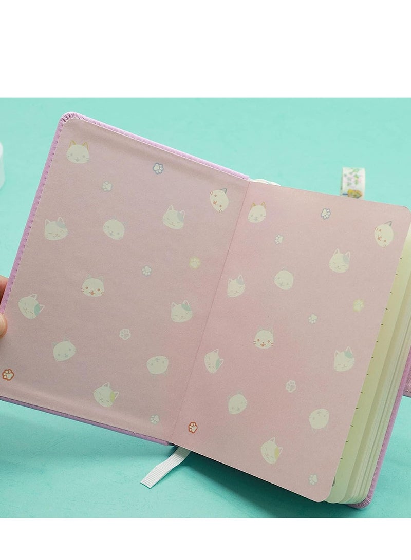 SYOSI دفتر جيب صغير، قطعتان من دفاتر الملاحظات ذات الغلاف المقوى على شكل قطة كرتونية، دفاتر ملاحظات صغيرة مبطنة، دفتر ملاحظات صغير للأعمال المكتبية، مستلزمات مدرسية (4.2"*5.7" 160 صفحة) - Image 4