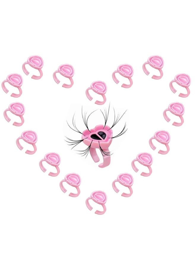 Fenshine 100 PCS Lash Glue Holder Glue Ring Cups Lash Extension Volume Lashes Quick Blossom Cups for Eyelash Extension Supply 2 Methods of Use Pink - Image 3