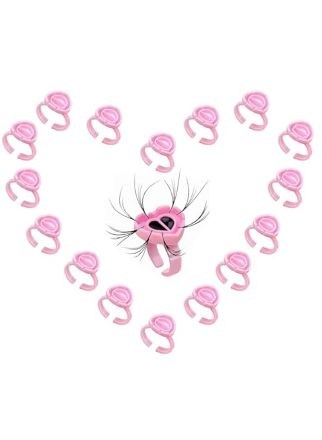Fenshine 100 PCS Lash Glue Holder Glue Ring Cups Lash Extension Volume Lashes Quick Blossom Cups for Eyelash Extension Supply 2 Methods of Use Pink - Image 1