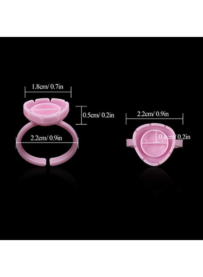 Fenshine 100 PCS Lash Glue Holder Glue Ring Cups Lash Extension Volume Lashes Quick Blossom Cups for Eyelash Extension Supply 2 Methods of Use Pink - Image 4