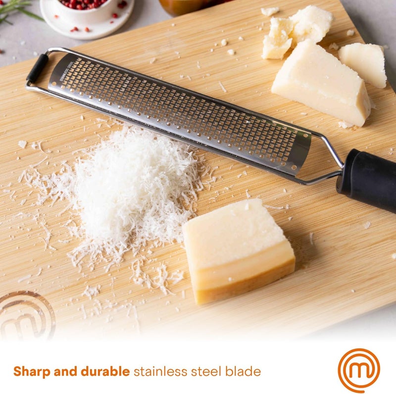 Master Chef Zester Grater with Handle, Kitchen Tool for Zesting Citrus Fruits & Finely Grating Parmesan Cheese, Garlic, Ginger, Coconut, Nutmeg, Wasabi, Chocolate etc, Stainless Steel - Image 4