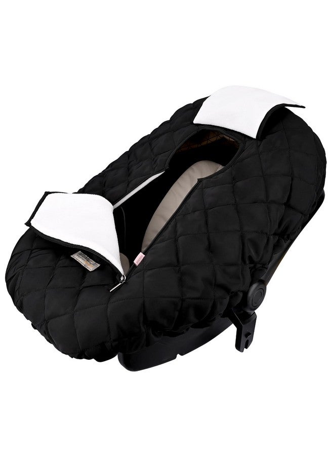 Bebamour Car Seat Cover for Babies Winter - Baby Car Seat Covers Universal Cold Weather Shield,Warm and Cozy Carseat Covers (Black) - Image 5