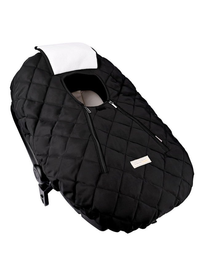 Bebamour Car Seat Cover for Babies Winter - Baby Car Seat Covers Universal Cold Weather Shield,Warm and Cozy Carseat Covers (Black) - Image 4