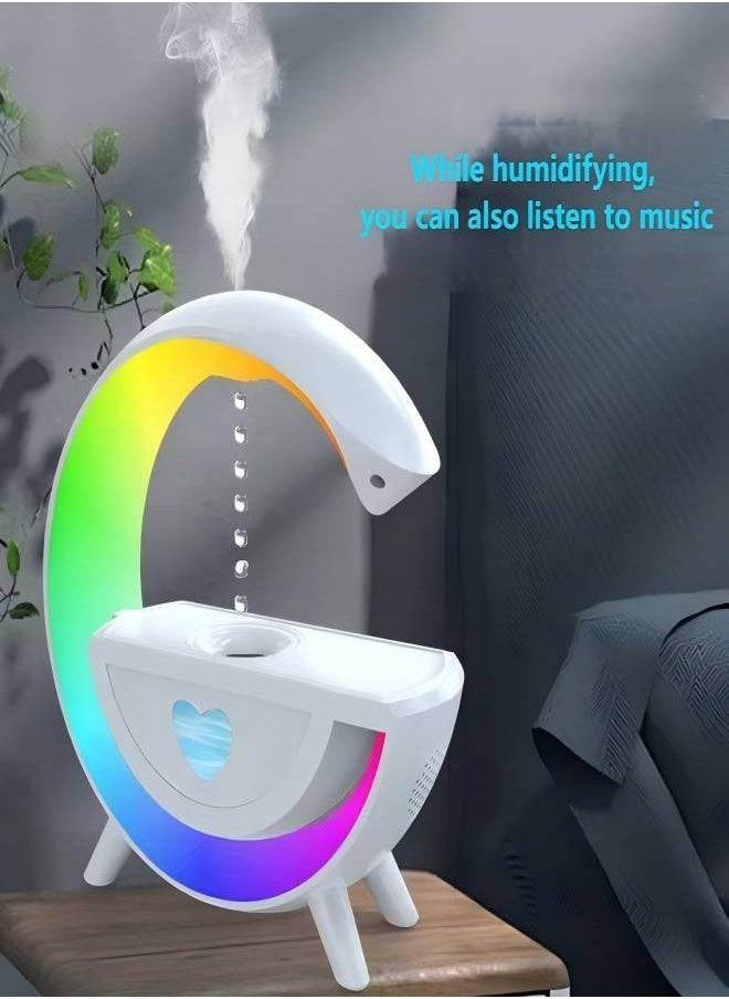 Beautiful Multi Functional 2-In-1 Humidifier+Bluetooth Speaker, Water Droplet Backflow Anti Gravity Humidifier  - Image 2
