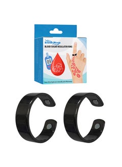 SOUTH MOON Blood Glucose Control Ring, 2 Pieces Blood Sugar Regulator Ring for Acupressure for Women Men Adjustable Blood Glucose Control Ring  - Image 1