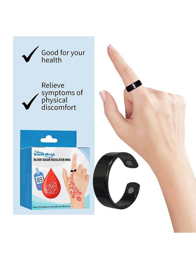 SOUTH MOON - Blood Glucose Control Ring, 2 Pieces Blood Sugar Regulator Ring for Acupressure for Women Men Adjustable Blood Glucose Control Ring - Image 1