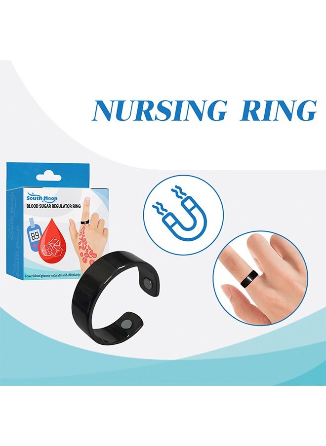 SOUTH MOON - Blood Glucose Control Ring, 2 Pieces Blood Sugar Regulator Ring for Acupressure for Women Men Adjustable Blood Glucose Control Ring - Image 1