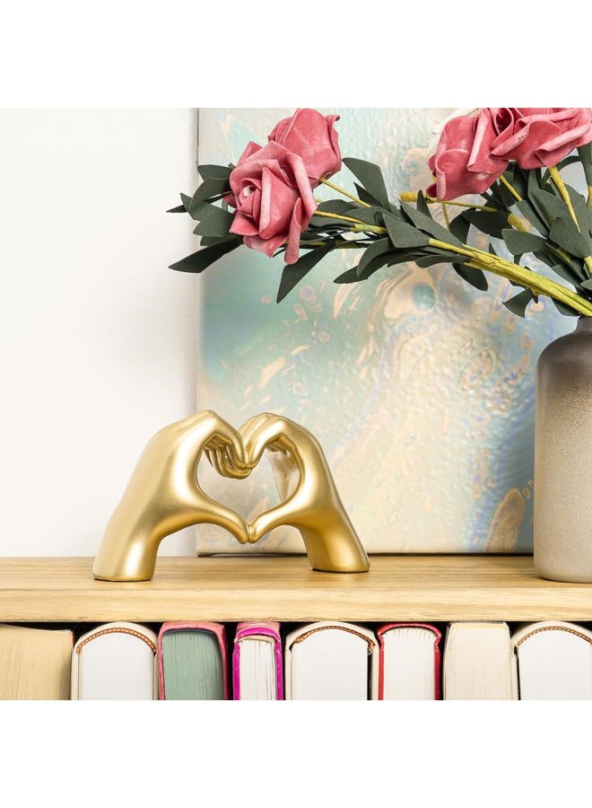 Heart Hands Sculpture - Gold Decor Living Room Accent Home - Heart Shaped Table Statue - Small Shelf Decor Aesthetic - Teen Girls Bedroom Knick Knacks -Cute Love Decorations Gifts Girlfriend Women - Image 4