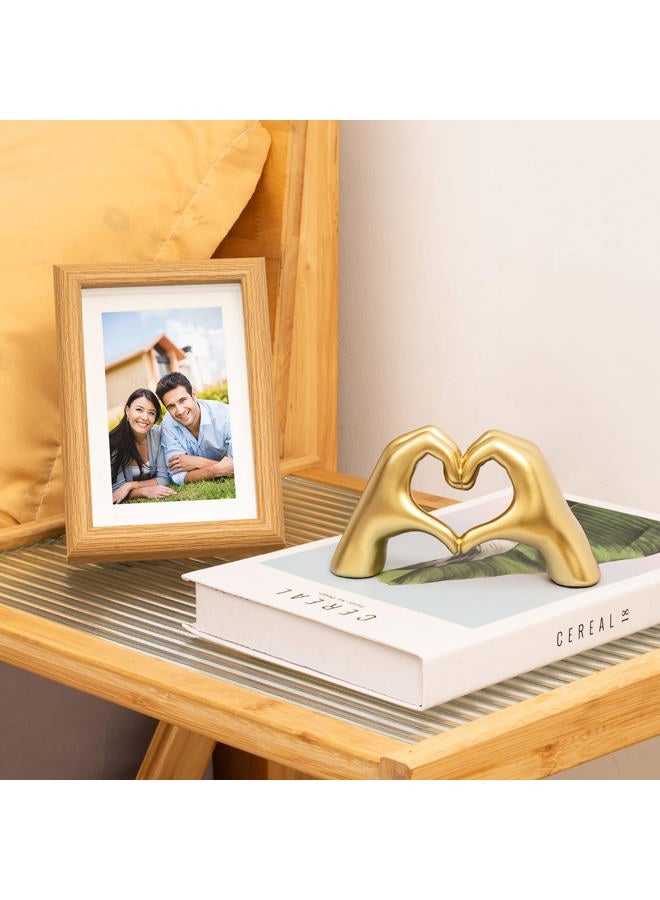 Heart Hands Sculpture - Gold Decor Living Room Accent Home - Heart Shaped Table Statue - Small Shelf Decor Aesthetic - Teen Girls Bedroom Knick Knacks -Cute Love Decorations Gifts Girlfriend Women - Image 2
