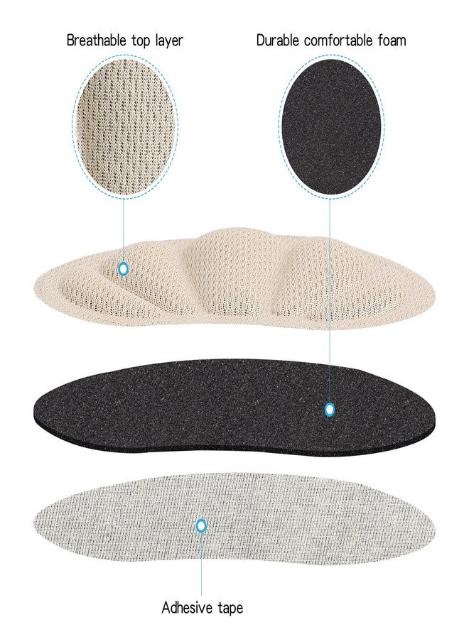 Huethy Back of Heel Cushion Inserts, Mesh Grips Pads for Boots, Loose Shoes Too Big, Reusable Adhesive Heel Guards Liners for Women Men, Improve Shoe Fit, 4PCS-Beige - Image 4