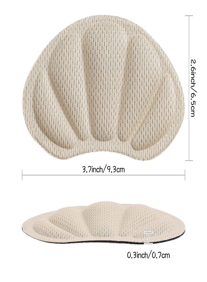 Huethy Back of Heel Cushion Inserts, Mesh Grips Pads for Boots, Loose Shoes Too Big, Reusable Adhesive Heel Guards Liners for Women Men, Improve Shoe Fit, 4PCS-Beige - Image 2