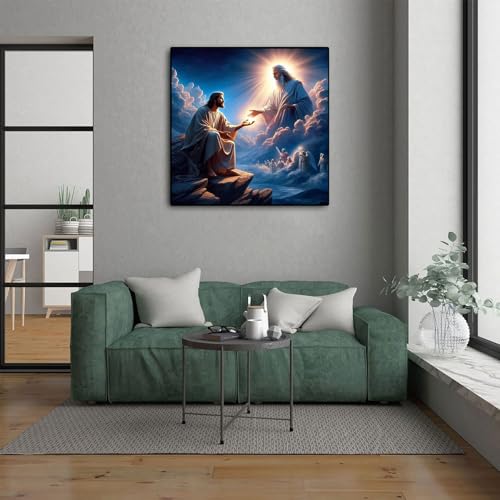CHWGLFGG Jesus 5D Diamond Art Kits for Adults BeginnersDIY Full Round Drill Diamond Painting Kits Inspiring FaithPaint by Diamonds Dot Gem Art Crystal God EasyHome Wall Decor 137X 137Inch - Image 3