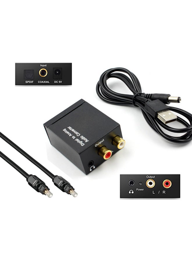 Direct Sales Digital To Analog Audio Converter Upgraded Version With 3.5MM Headphone Interface Analog To Digital-Color:Host + Power Supply + Optical Fiber + Manual - Image 3