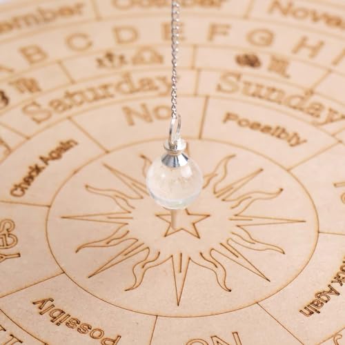 9Dzine Certified Clear Quartz Ball Pendulum | Natural Crystal Dowsing Pendulum for Reiki, Meditation, Chakra Balancing & Energy Healing - Includes Authenticity Certificate - Image 2