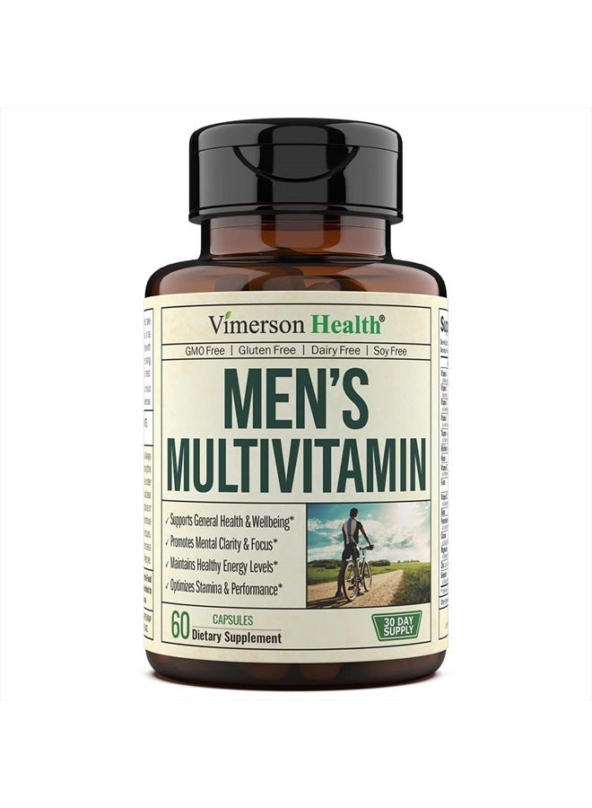 Vimerson Health Multivitamin for Men - Daily Men's Multivitamins & Multiminerals Supplement for Energy, Focus and Performance. Mens Vitamins A, C, D, E & B12, Zinc, Calcium, Magnesium & More. 30 Days of Multi Vitamin - Image 1