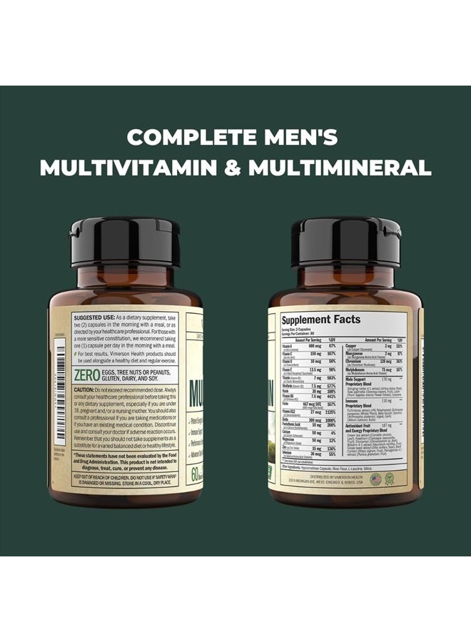 Vimerson Health Multivitamin for Men - Daily Men's Multivitamins & Multiminerals Supplement for Energy, Focus and Performance. Mens Vitamins A, C, D, E & B12, Zinc, Calcium, Magnesium & More. 30 Days of Multi Vitamin - Image 5