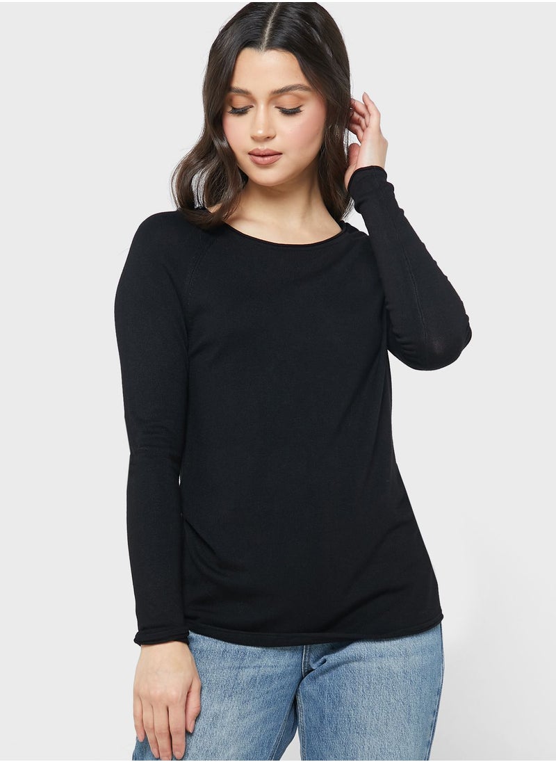 VERO MODA - Boat Neck Knitted Sweater - Image 1