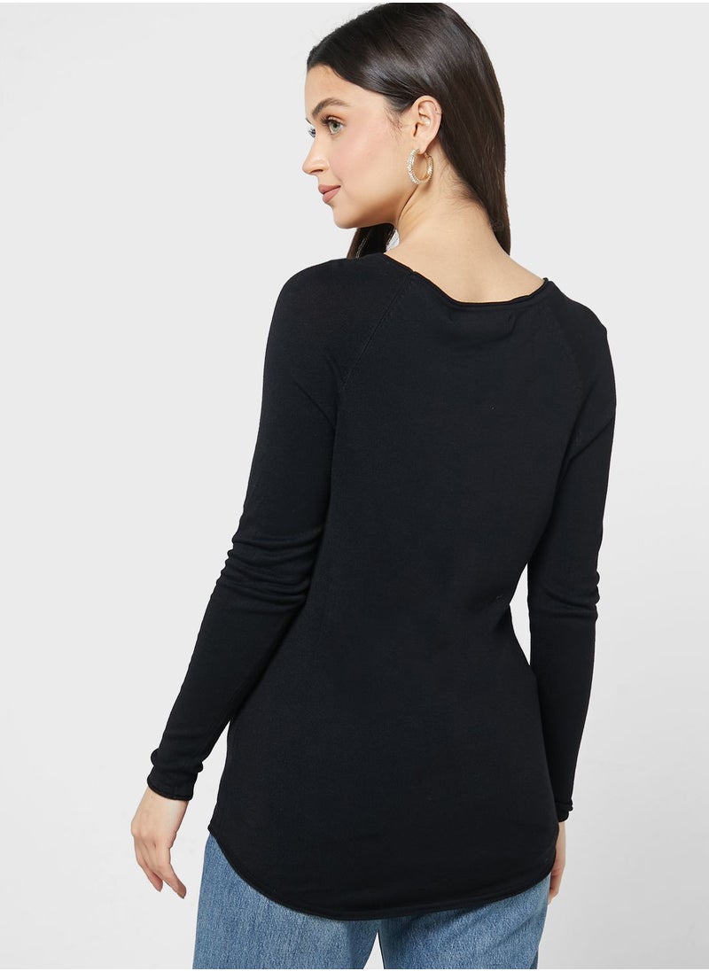 VERO MODA - Boat Neck Knitted Sweater - Image 1