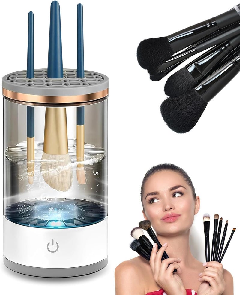 Suicune Electric Makeup Brush Cleaner Machine Automatic Cosmetic Brush Cleaner Multi Synthetic Bristles Cosmetic Brush Cleaning Tool Gift for Women Wife Friend - Image 1