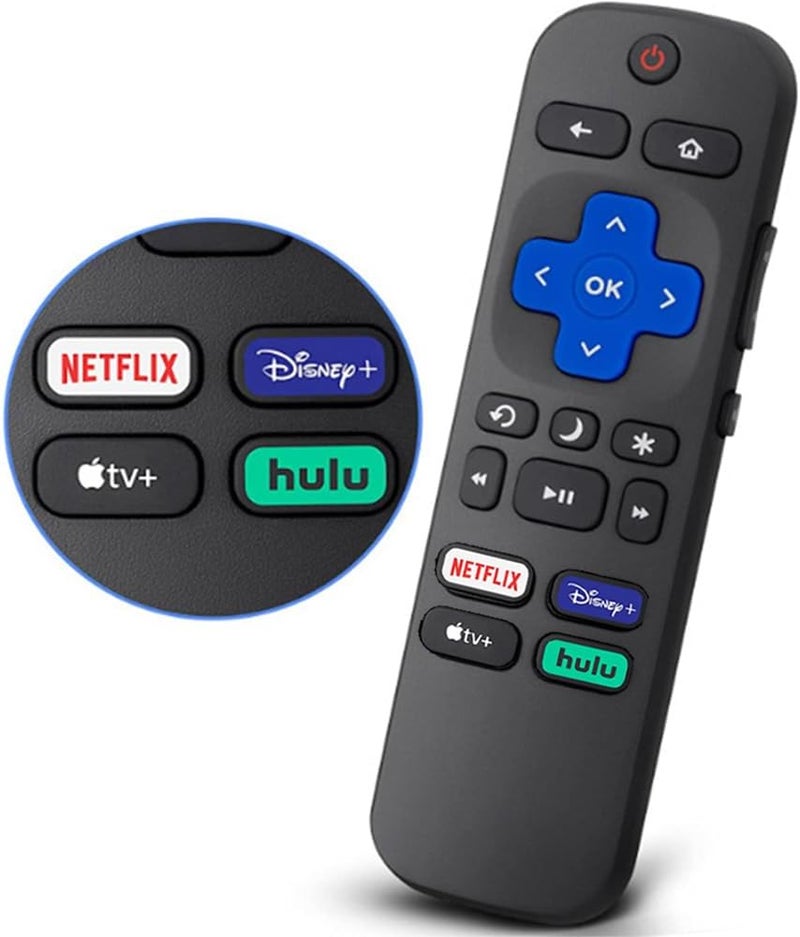 جهاز تحكم عن بعد عالمي جديد بديل لتلفزيون Roku، جهاز تحكم عن بعد لأجهزة التلفزيون الذكية من سلسلة Roku من TCL/JVC/RCA/Hisense/Element/Onn/Sharp/Philips/Hitachi/Magnavox، مع بطاريتين رقم 7 - Image 1