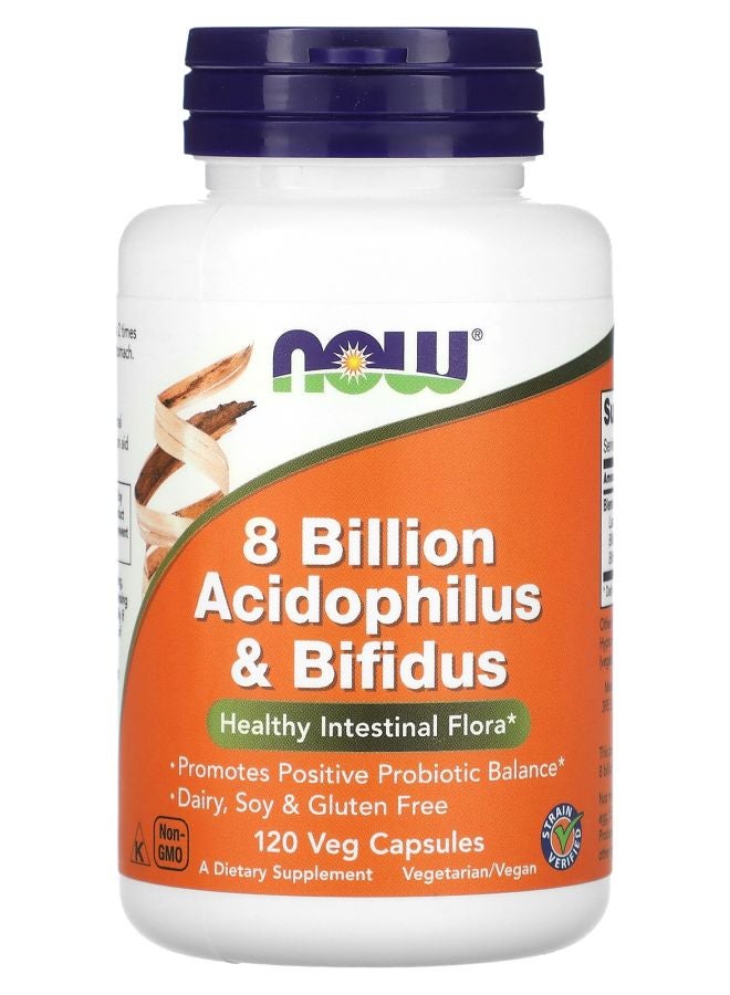 now 8 Billion Acidophilus & Bifidus 120 Veg Capsules