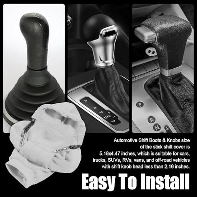 rayihni TERRIFI Sweatshirt Auto Gear Shift Knob Cover Car Shifter Hoodie Gear Shift Lever Knob Cover Car Interior Decoration for Most Vehicles 2pcs Gray - Image 5