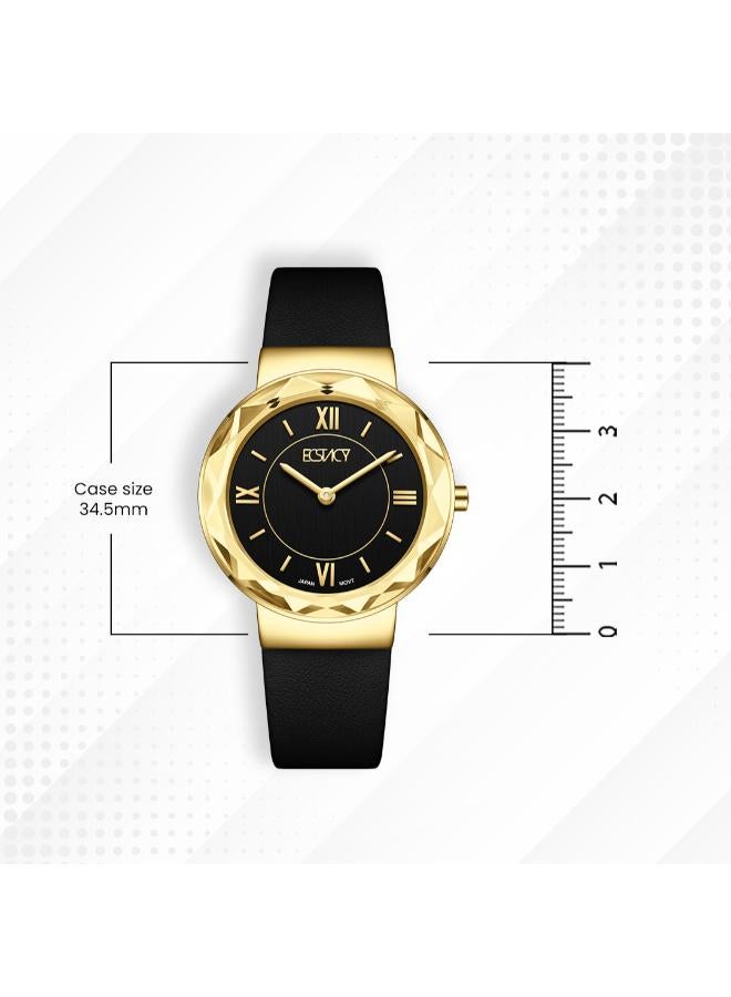ECSTACY Women's Leather Analog Watch E25506-GLBB - 34.5mm mm - Image 5