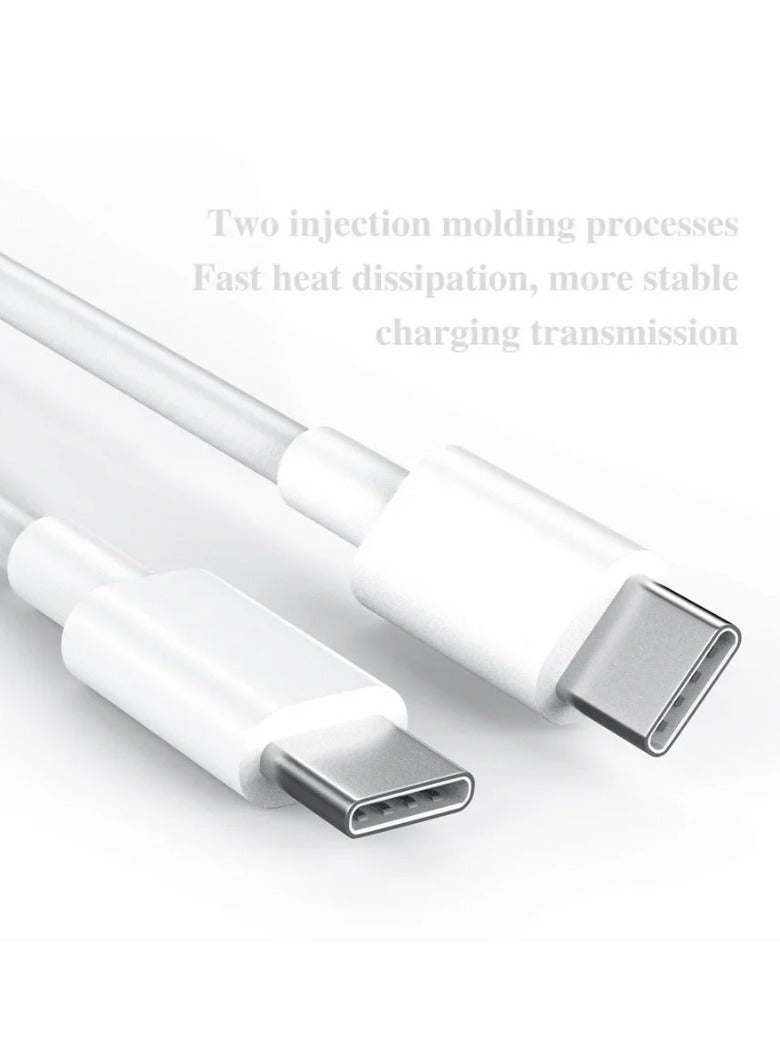 USB C to USB C Cable 60W [1M 3 Pack ], Type C Fast Charging Cable Compatible with iPhone 16/16 Pro Max/16 Plus/15/15 Pro Max, Samsung S24/S23+/S23 Ultra, Car Play, MacBook, iPad Pro, Pixel-White - Image 4