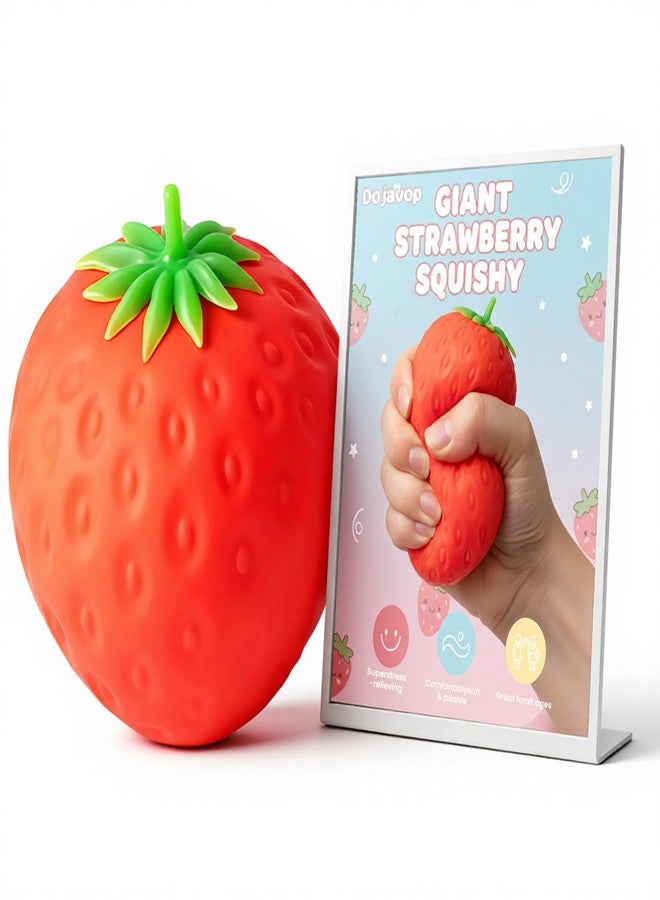 Dojavop Giant Strawberry Squishy Big Strawberry Squishies Fruit Stress Ball Toys Large Slow Rise Squeeze Huge Rebound Cute Rising Strawberries Model Simulation Fidget Toys Party Favor (Small 3.15in 1pcs) - Image 1