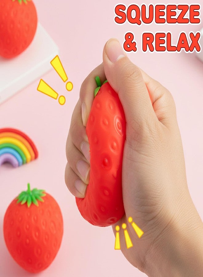 Dojavop Giant Strawberry Squishy Big Strawberry Squishies Fruit Stress Ball Toys Large Slow Rise Squeeze Huge Rebound Cute Rising Strawberries Model Simulation Fidget Toys Party Favor (Small 3.15in 1pcs) - Image 4
