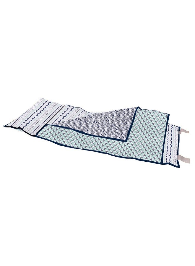 Bacati 100% Cotton Percale Soft Breathable Fabrics Nap Mat With Pillow For Toddler Boys Naptime Measures 50 X 20 X 1.5 Inches Ideal For Daycare And Preschool Sleepovers (Tribal Mintnavy) - Image 2