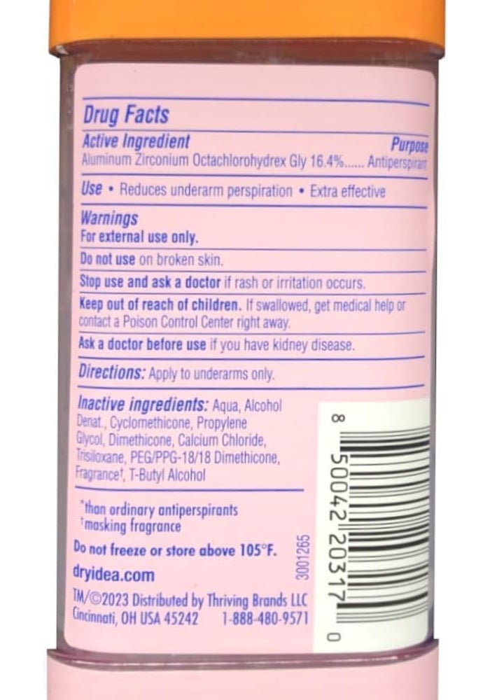 Dry Idea Clear Gel Anti-Perspirant & Deodorant, Advanced Dry, Unscented Hypo-Allergenic, 3 Ounce Tubes (Pack of 4) - Image 3