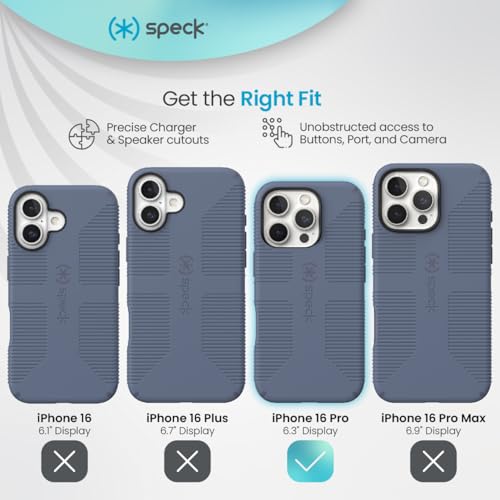 Speck غطاء سبيك كاندي شيل Grip - آيفون 16 برو نحيف ماغسيف - أزرق غامض/دنيم باهت - Image 3
