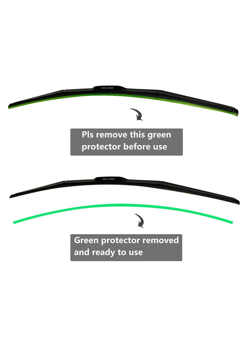 Pistol Car Wiper Blade Windshield Wiper 16" Premium Look Universal Dual Steel Tension Construction Corrosion Resistant  - Image 3